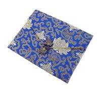 KICHOUSE Pochette Rectangulaire Fermeture Éclair en Brocart Bleu Roi Petit Paquet de Rangement Multifonction Étui Présent Élégant pour Écritures, Bijoux et Stylos pour Usage Religieux