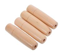 KICHOUSE Poignée Bois Vernie Lot 4 Manches Ergonomiques pour Brosse Barbecue 8,8X2,3 CM Confortable Résistante Chaleur Outils Barbecue Jardin