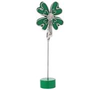 KICHOUSE Porte-cartes Visite Trèfle à Quatre Vert Multifonction Support Photo Mémo Bureau Clip Organisateur pour Notes et Photos