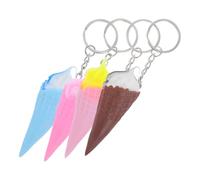 KICHOUSE Porte-clés coniques 4 pièces en PVC avec design adorable, breloques pour sacs à main et décoration de voiture, accessoires pratiques pour usage scolaire