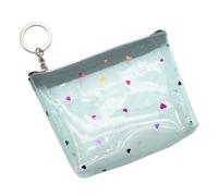 KICHOUSE Porte-Monnaie Style Créatif et Mode avec Motif Cœur en PVC Transparent Pochette Zippée Facile à Ouvrir et Fermer, Porte-clés Pratique pour Usage Quotidien