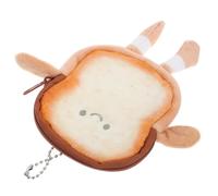 KICHOUSE Porte-Monnaie Toast en Tissu, Pochette pour Pièces et Écouteurs, Rangement Compact Multifonction, Créatif et Adorable, pour Sport et Voyage