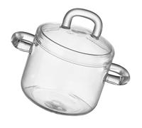 KICHOUSE Pot à Mijoter Verre Transparent avec Couvercle Hermétique Résistant à Haute Température pour Cuisson sur Plaques Cocotte Compacte pour Pâtes et Mijotés