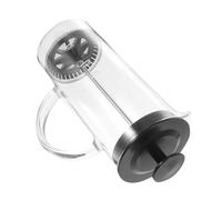 KICHOUSE Presse à Café Manuelle en Verre Noir 480ml Facile à Utiliser pour Mousse de Lait la Maison Présent Pratique et Élégante