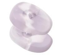 KICHOUSE Protège-oreilles en Silicone Étanche pour Coiffure, Couvre-oreilles pour Teinture Capillaire, Lot de 1 Paire, Couleur Violet Pâle et Blanc, Protection Auditive Légère