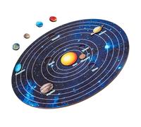 KICHOUSE Puzzle Système Solaire Bois pour Garçon Fille Jeu Apprentissage des Planètes Spatial Éducatif pour Développer la Créativité Logique