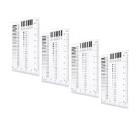 KICHOUSE Règle de Mesure Largeur des Fissures 4pcs en Plastique Transparent, Outil Portable Haute Précision pour Contrôle Qualité Industriel et Ingénierie Mécanique