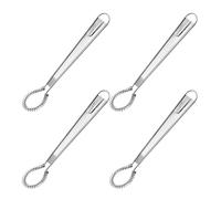 KICHOUSE Rotatif Manuel en Acier Inoxydable 4 Pcs, Batteur à Œufs Compact et Gain de Place Cuisine Professionnelle et Pâtisserie Portable