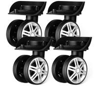 KICHOUSE roulettes de Rechange Silencieuses 4 Pièces en ABS pour Valise et Chariot, Résistantes aux Intempéries, Adaptées Transport Prolongé