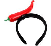 KICHOUSE Serrage-Tête Chili Design Rouge Bandeau pour Femme Accessoire de Coiffure Polyvalent pour Fêtes et Déguisements Ornement Piment Réaliste Confortable et Léger
