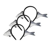 KICHOUSE Serrage-Têtes Poisson Salé Lot de 3 pour Femmes Bandeaux Élastiques Originaux pour Noël et Concerts Accessoires Déguisement Animaux Marins pour Diffusion en Direct