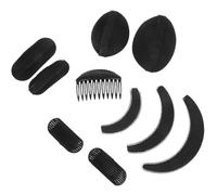 KICHOUSE Set de 16 Accessoires pour Cheveux Comprenant 10 Éponges Volumisantes, 3 Coussins Lune, 2 Volumateurs et 1 Support Plastique pour Frange, Coiffure Chignon