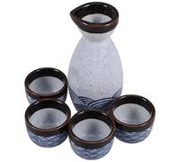 KICHOUSE Set de Saké Japonais Céramique avec Pot et Tasses Design Traditionnel Japonais pour Service de Saké à Domicile et Événements Sociaux