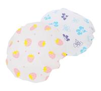 KICHOUSE Style et Bonnet 2pcs en Peva Imperméable Bain Double Couche Aléatoire Bande Élastique Protéger Pliable pour Cheveux Maquillage