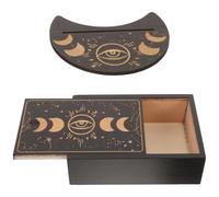 KICHOUSE Support pour Carte de Tarot Compact en 15,8x10,6x5 cm avec Coffret Soleil & Lune, présentoir rituel pour autel Wicca et décoration de Bureau