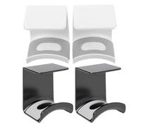 KICHOUSE Support pour Casque Audio sous Bureau sans Perçage Lot de 4 Crochets Robustes Noir et Blanc Fixation par Pince Sécurisée Rangement Pratique pour Casque Gaming Manettes et