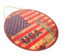 KICHOUSE Tableau Mural Rond en Bois 30x30 Cm Décoration Café Usa pour Pendaison de Crémaillère et Décoration Intérieure Rustique