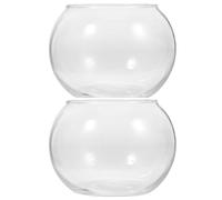 KICHOUSE Terrarium Rond en Verre Transparent 2 Pièces pour Micro-Paysage et Station de Multiplication des Plantes, Décor Créatif et Robuste Maison