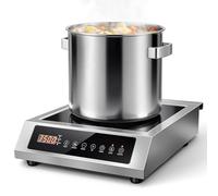 KICHPOWER Plaque à Induction 1 Feu, 3500W Plaque Cuisson, Minuterie 4H, Verrouillage Enfant, 10 Niveaux Puissance/Température, Commande Tactile, Boîtier Inoxydable, Professionnelle & Maison