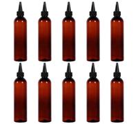 Kichvoe 10 Pièces Bouteille de Shampoing Rechargeable, Contenant de Shampoing Vide 250ml, Plastique Marron, Portable et Anti-fuite, pour Hôtel et Salle