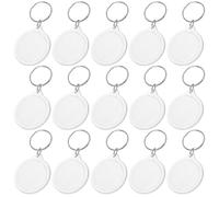 Kichvoe 100 Pièces Porte-clés en Acrylique Transparent Résistant Photo Circulaire Cadre Photo Vierge à Insérer, pour en ou Amis