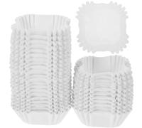 Kichvoe 1000 Pièces Caissettes Carrées Boîtes De Bonbons De Mariage Caissettes En Papier Plateau à Muffins Roulés Carrés De Blanche Porte-papier Gâteau De Pâte à