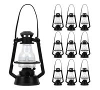 Kichvoe 10pièces Lot de Lampes à Pétrole Miniatures Noires Style Rétro pour Maison De Poupée Accessoires Décoratifs Légers Et Réalistes pour Scène Photo Et Décoration Intérieure