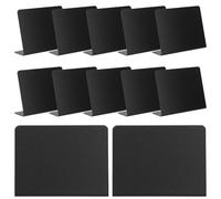 Kichvoe 12pcs Mini Tableau Ardoise Noir en Pvc Effaçable Stable de L pour Numéro de Table Buffet Mariage Fête