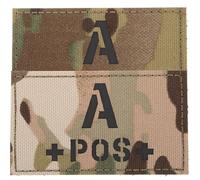 Kichvoe 2 Écussons Réfléchissants Camouflage Auto-agrippants pour Groupe Sanguin A Positif, Patch pour Uniformes et Équipements, Identification Nocturne pour Activités Plein Air