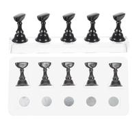 Kichvoe 2 Ensembles Support à Ongles Acrylique Magnétique pour Manucure, Porte-clou Pratique en Acrylique Noir, Améliore L'efficacité du Travail pour Artistes et Débutants Nail Art