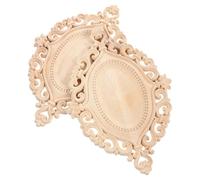 Kichvoe 2 Pièces Applique Ovale en Bois Sculpté, Style Classique | Motif de Sculpture Exquis, Bois Massif Non Peint, Accent Décoratif Européen pour Rénovation Intérieure et Salons