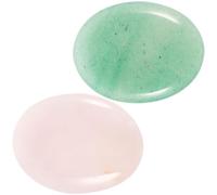 Kichvoe 2 Pièces Ornement en Cristal Ovale, Pierre Décorative de Bureau en | Décoration Intérieure pour Bureau et Contemplation, Aspect Délicat et Réaliste, Pierre Résistante, Forme Ovale
