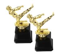 Kichvoe 2 Pièces Trophée de Taekwondo, Coupe Trophée en Plastique Doré, Petite Figurine Réaliste, Récompense de Célébration pour Compétitions et Fêtes