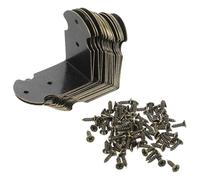 Kichvoe 20 pièces d'équerres d'angle droit en fer pour boîtes en bois avec protections d'angle décoratives et prévention des chocs
