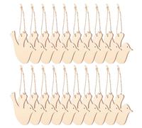 Kichvoe 20 Pièces Oiseaux en Bois à Suspendre pour Loisirs Créatifs, Décorations Beige Faciles à Accrocher avec Corde en Chanvre, pour Fêtes et Scrapbooking