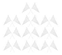 Kichvoe 20 Pièces Petits Drapeaux à Bâtonnets Triangulaires Blancs en Plastique Léger et Robuste pour Projets Créatifs et Expositions, Mini Drapeaux Portatifs en Polyester