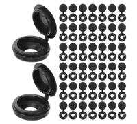 Kichvoe 200pcs Cache-vis Décoratifs en Plastique Noir pour Vis Autotaraudeuses M4, Capuchons à Vis Pliants pour Protection et Esthétique Diy, pour Maison et Bureau