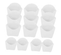 Kichvoe 24 Pièces Boîtes à Frites Jetables Papier Blanc Résistantes Graisse Contenants pour Snacks Porte Frites pour Oignons Rings et Plus