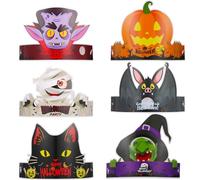 Kichvoe 24 Pièces Chapeaux D'halloween en Papier Réutilisables Décoratifs pour Fête, Accessoires Mignons en Papier pour Décoration Halloween
