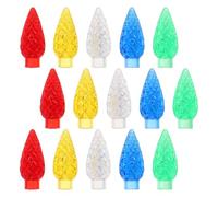 Kichvoe 250 cache-ampoules pour guirlandes lumineuses d'extérieur - Mini décorations en forme de pommes de pin - Diffuseurs d'ampoules en plastique coloré - Accessoires pour guirlandes