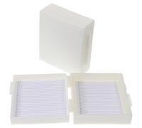 Kichvoe 2pièces Boîte de Rangement pour Lames Microscope Emplacements Matériau Abs Numérotation des Fentes pour Stockage et Organisation des Diapositives Laboratoire Couleur