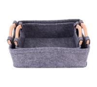 Kichvoe 2pièces Panier de Rangement Feutre Épais Panier Organiseur pour Maison et Bureau Corbeille pour Jouets et Accessoires Gris Moyen S et Design Moderne et Fonctionnel