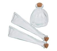 Kichvoe 3 Pièces Bouteille à Vœux Décorative en Verre avec Bouchon en Liège, Élégant Ensemble de Mini Flacons pour Présents de Mariage et Souvenirs Éternels