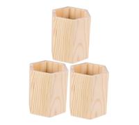 Kichvoe 3 Pièces Pot à Crayons Brut Porte DIY Hexagonal Pin pour Bureau et Maquillage Rangement Personnalisable pour Pinceaux et Accessoires et Stable Organisation Bureau et Créativité