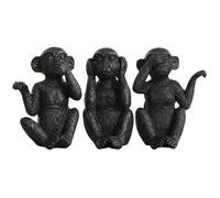 Kichvoe 3 Sages Statue de singe Singe N'entend pas voir Ne Parler Rien de Mauvais Vérités Figurines de Singe Singe Sculpture pour la Maison Fengshui - Apporte chance