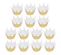 Kichvoe 36 Caissettes à Cupcakes de Petite Couronne Dorée Pailletée, Moules à Cupcakes en Papier Doré Doublure, pour Décoration Mariage, Fête D’anniversaire et Shower