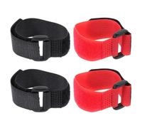 Kichvoe 4 Pièces Collier Antibruit Réglable en Nylon Léger pour Cou de Coq, Ceinture Facile à Porter Adaptée à L'élevage en Ferme, Anneaux de Cou en Plastique Noir et Rouge