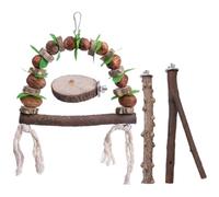 Kichvoe 4 Pièces Lot de Jouets en Bois, Plateforme Triangulaire, Fixation | Conures et Perruches, Usage en Cage Intérieure, Assemblage à Vis Bimétalliques, Couleur Vive