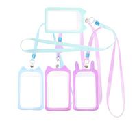 Kichvoe 4 Pièces Protège-cartes en Silicone avec Lanière Porte-badge, Fenêtre Transparente pour Lecture Facile, Protection Sécurisée pour Voyage et Occasions Formelles Couleur Aléatoire