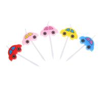 Kichvoe 5 Pièces Bougies sans Flamme de Voiture de Dessin Animé pour Décoration Gâteau Anniversaire Garçon et Filles Fournitures Paraffine Mini Voiture Cake Topper